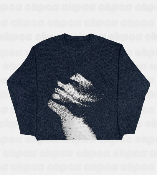 'Distorted' Graphic Knitted Sweater